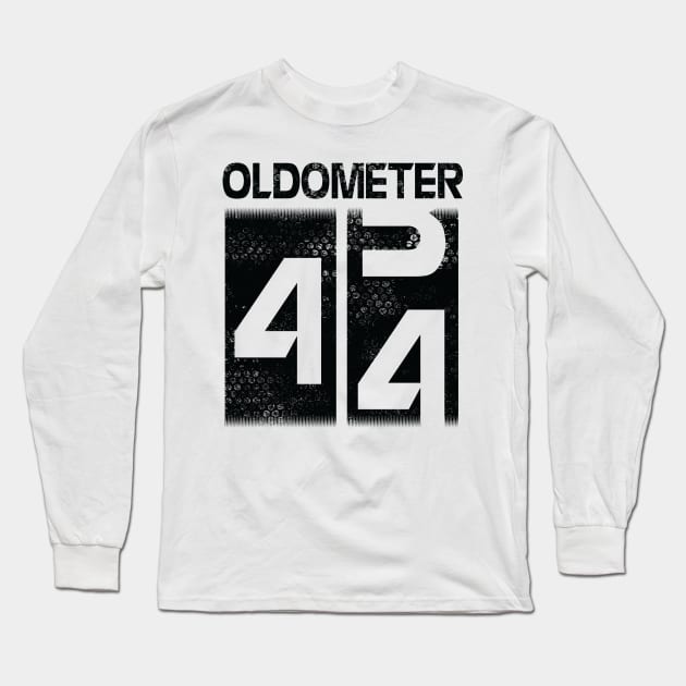 Oldometer Happy Birthday 44 Years Old Was Born In 1976 To Me You Papa Dad Mom Brother Son Husband Long Sleeve T-Shirt by Cowan79